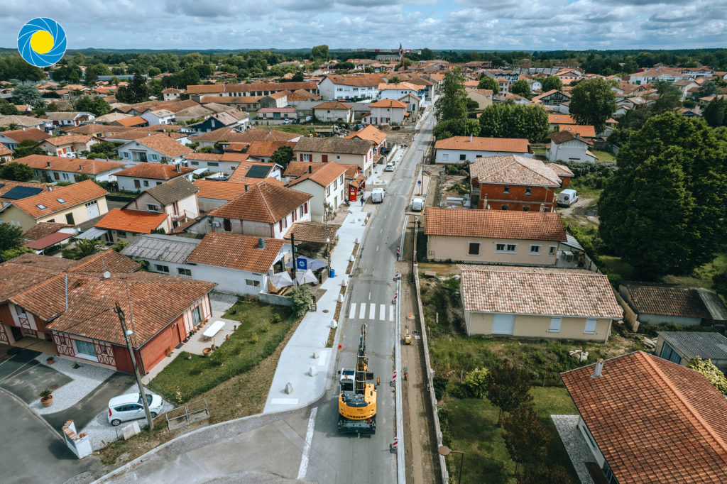 Chantier de travaux publics TP BTP avenue Mal de Lattre de Tassigny à Soustons