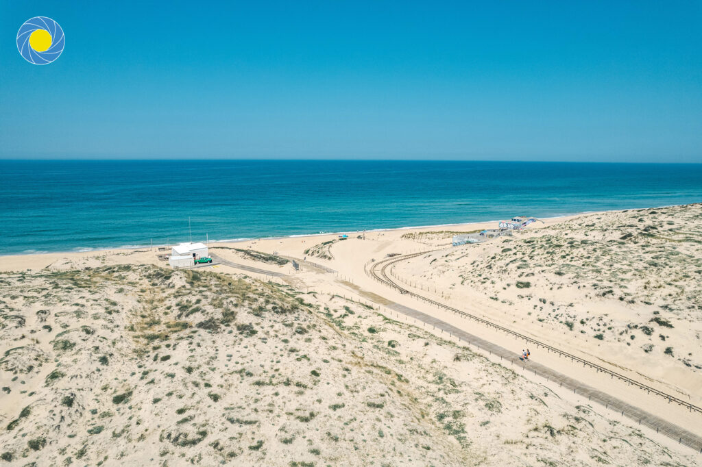 Plage de l'Horizon vue par un drone à Lège Capp Ferret